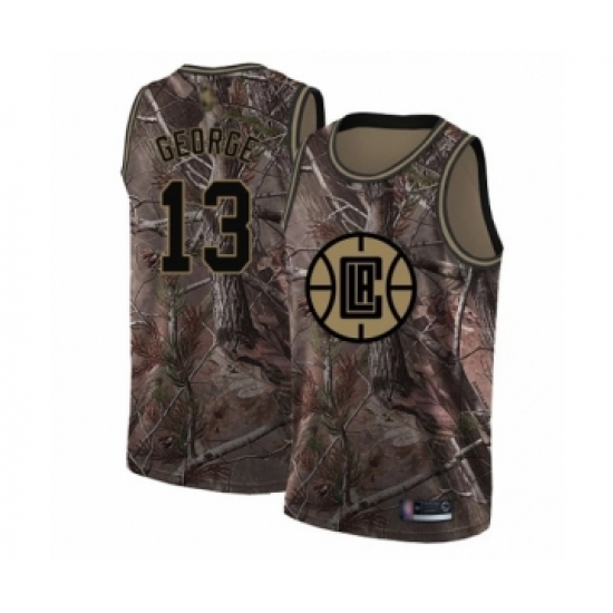 Men's Los Angeles Clippers 13 Paul George Swingman Camo Realtree Collection Basketball Jersey