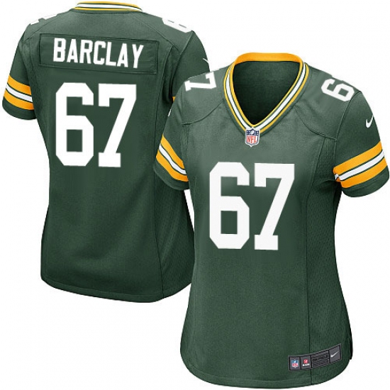 Women's Nike Green Bay Packers 67 Don Barclay Game Green Team Color NFL Jersey