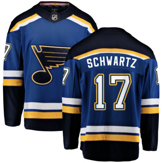 Men's St. Louis Blues 17 Jaden Schwartz Fanatics Branded Royal Blue Home Breakaway NHL Jersey