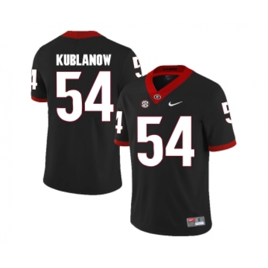 Georgia Bulldogs 54 Brandon Kublanow Black College Football Jersey