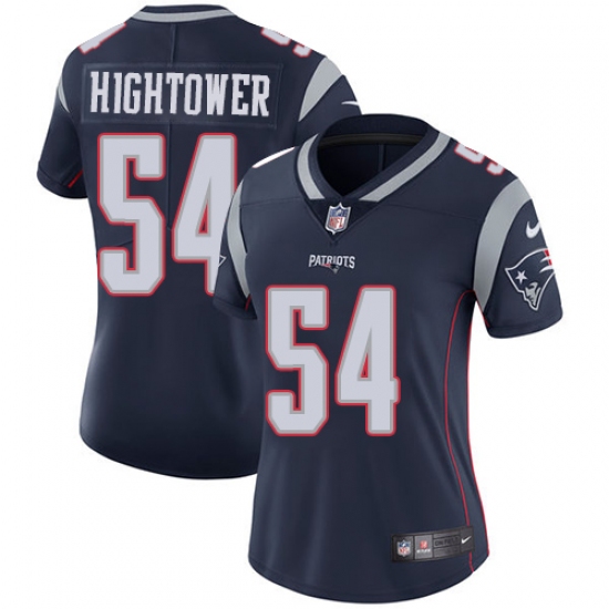 Women's Nike New England Patriots 54 Dont'a Hightower Navy Blue Team Color Vapor Untouchable Limited Player NFL Jersey