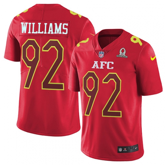 Men's Nike New York Jets 92 Leonard Williams Limited Red 2017 Pro Bowl NFL Jersey