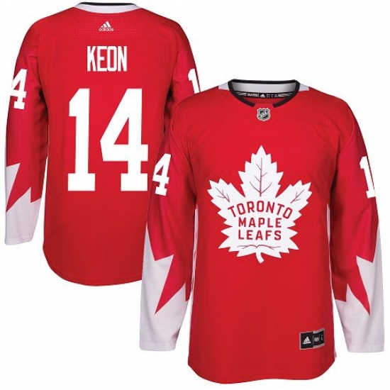 Men's Adidas Toronto Maple Leafs 14 Dave Keon Premier Red Alternate NHL Jersey