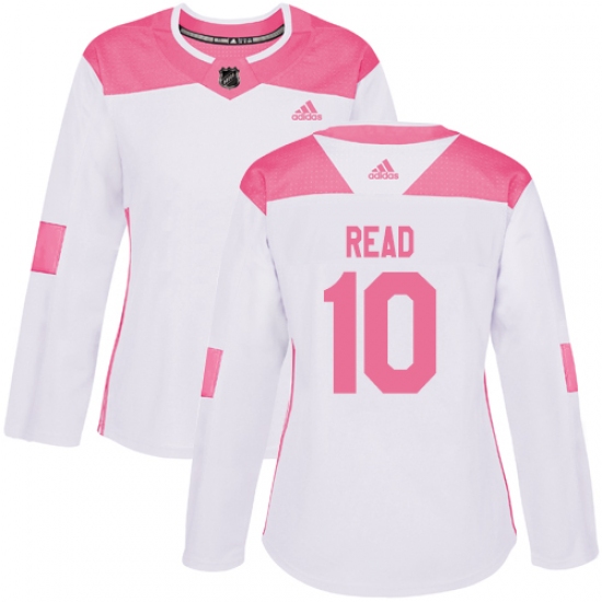 Women's Adidas Minnesota Wild 10 Matt Read Authentic White Pink Fashion NHL Jersey