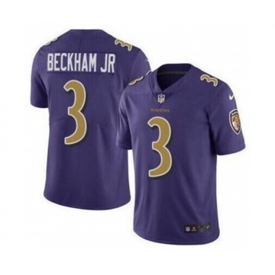 Nike Baltimore Ravens 3 Odell Beckham Jr Purple Color Rush Limited Jersey