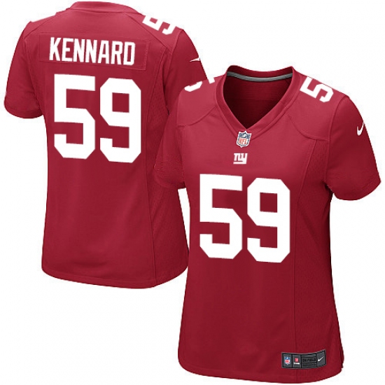 Women's Nike New York Giants 59 Devon Kennard Game Red Alternate NFL Jersey