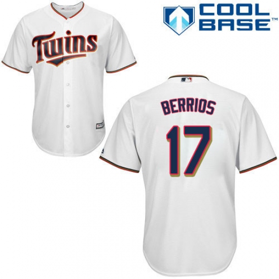 Men's Majestic Minnesota Twins 17 Jose Berrios Replica White Home Cool Base MLB Jersey