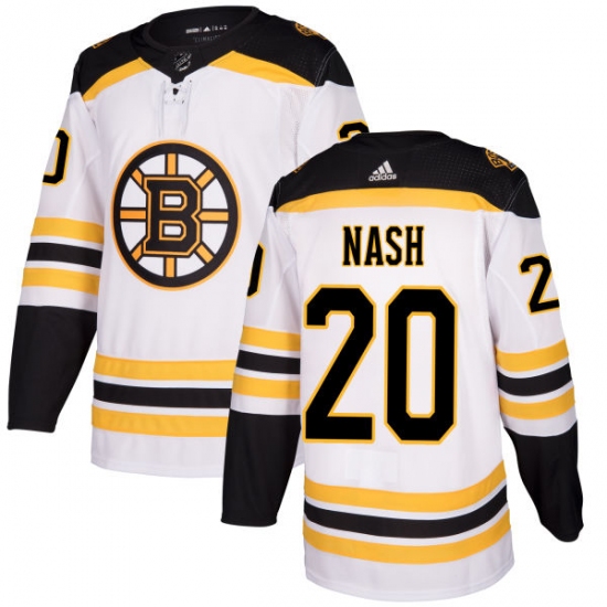 Women's Adidas Boston Bruins 20 Riley Nash Authentic White Away NHL Jersey