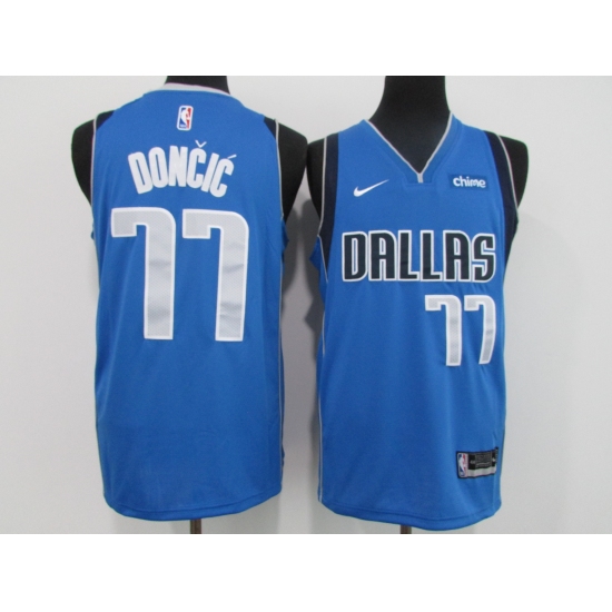 Men's Dallas Mavericks 77 Luka Doncic Blue Nike Royal Swingman Jersey