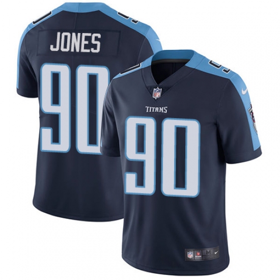 Youth Nike Tennessee Titans 90 DaQuan Jones Navy Blue Alternate Vapor Untouchable Limited Player NFL Jersey