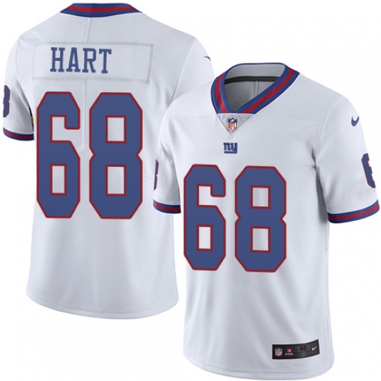 Men's Nike New York Giants 68 Bobby Hart Elite White Rush Vapor Untouchable NFL Jersey