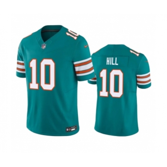 Men's Miami Dolphins 10 Tyreek Hill Aqua 2023 F.U.S.E Vapor Limited Stitched Football Jersey