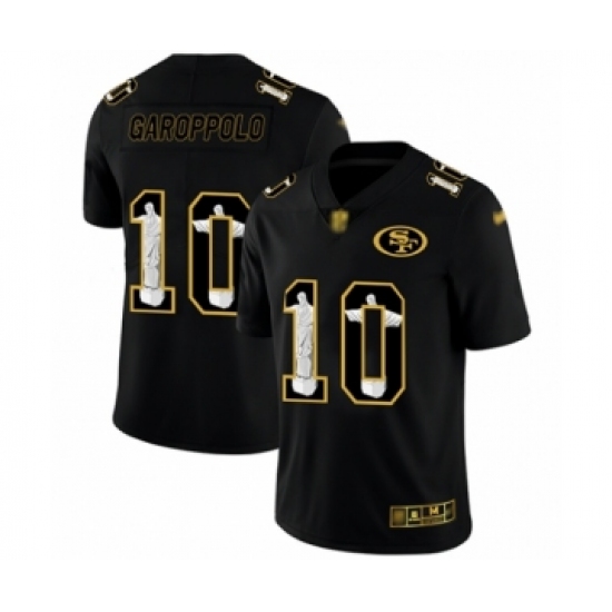 Men's San Francisco 49ers 10 Jimmy Garoppolo Black Jesus Faith Limited Football Jersey