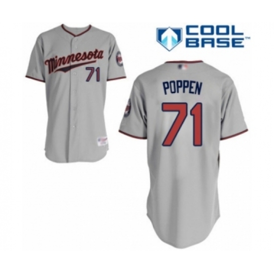 Women's Minnesota Twins 71 Sean Poppen Authentic Grey Road Cool Base Baseball Player Jersey