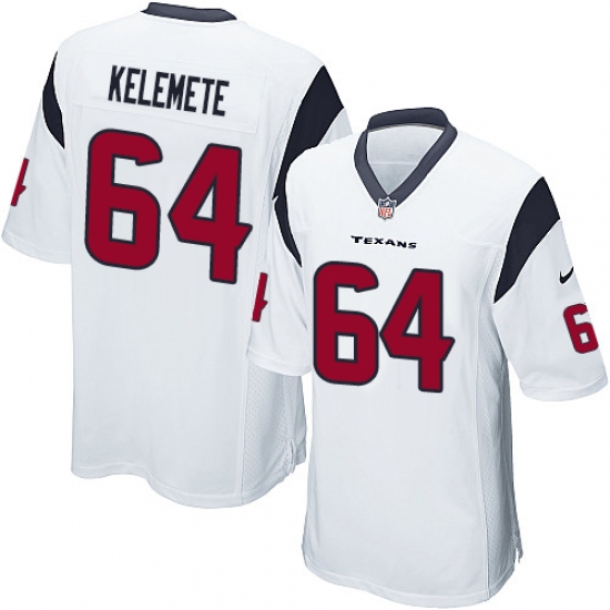 Men's Nike Houston Texans 64 Senio Kelemete Game White NFL Jersey