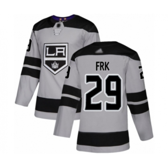 Men's Los Angeles Kings 29 Martin Frk Authentic Gray Alternate Hockey Jersey