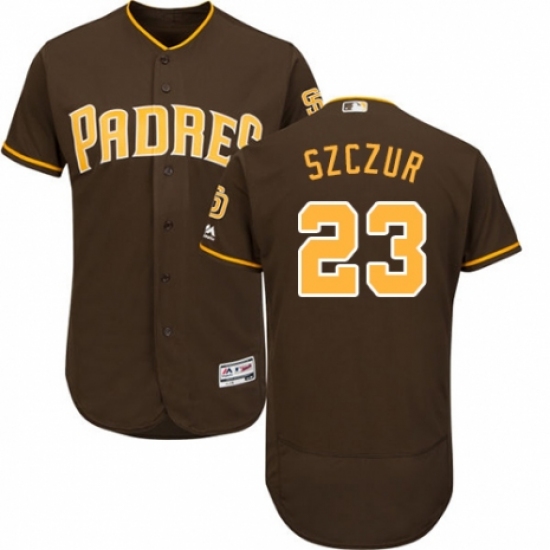 Men's Majestic San Diego Padres 23 Matt Szczur Brown Alternate Flex Base Authentic Collection MLB Jersey