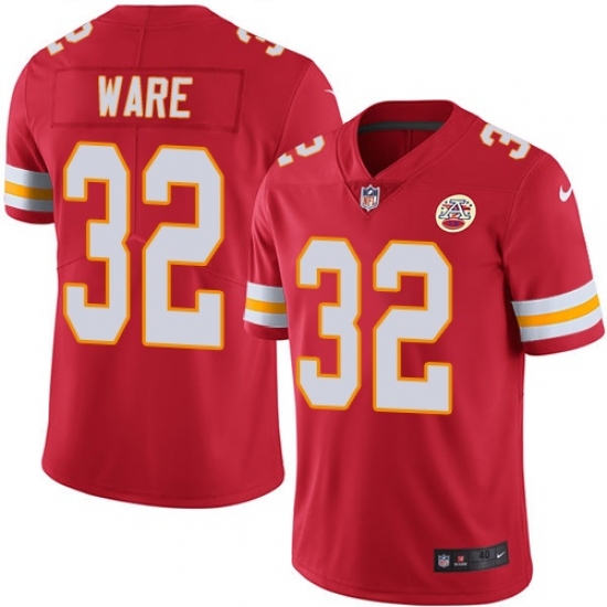 Men's Nike Kansas City Chiefs 32 Spencer Ware Red Team Color Vapor Untouchable Limited Player NFL Jersey