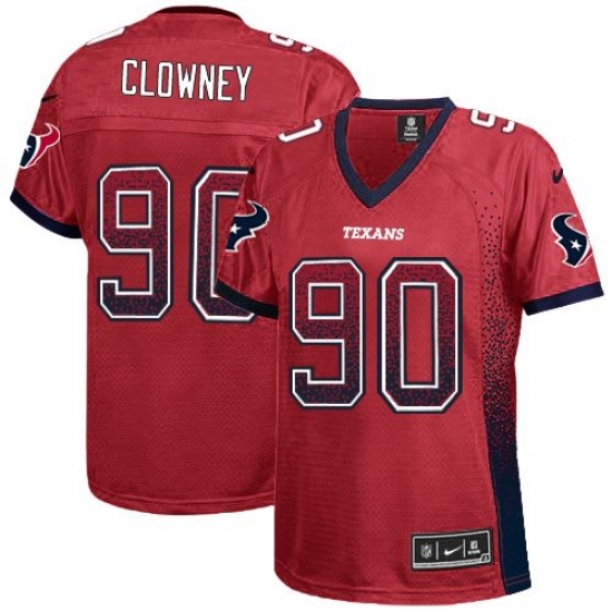 Women's Nike Houston Texans 90 Jadeveon Clowney Elite Red Drift Fashion NFL Jersey