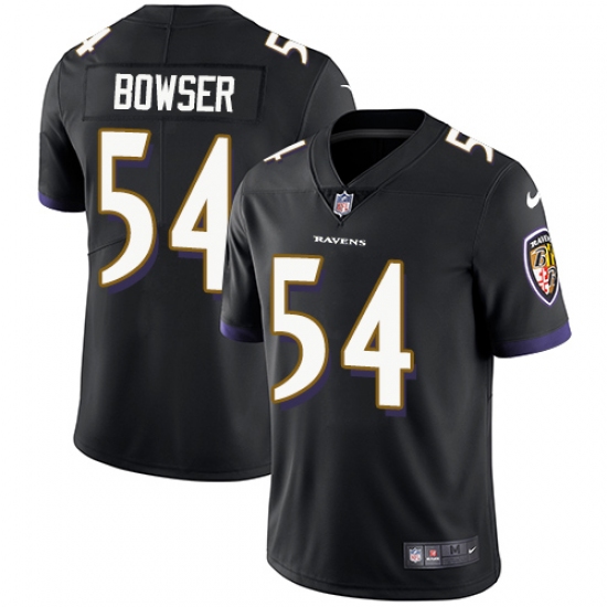 Youth Nike Baltimore Ravens 54 Tyus Bowser Black Alternate Vapor Untouchable Limited Player NFL Jersey