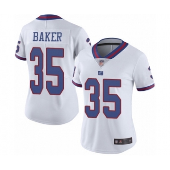 Women's New York Giants 35 Deandre Baker Limited White Rush Vapor Untouchable Football Jersey