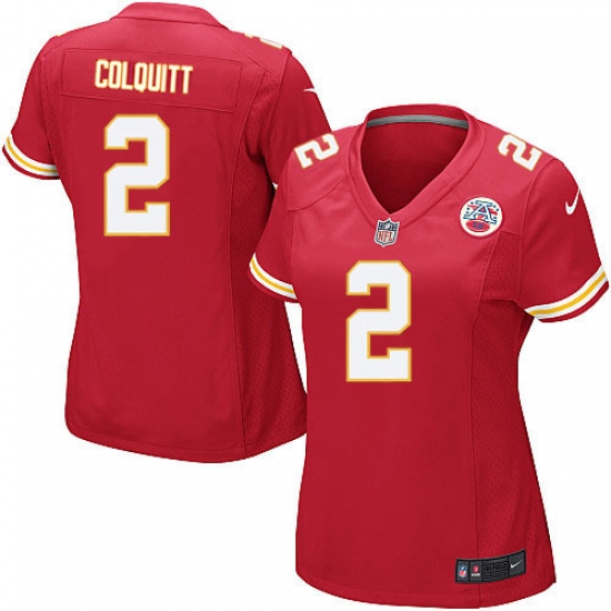 Women's Nike Kansas City Chiefs 2 Dustin Colquitt Game Red Team Color NFL Jersey