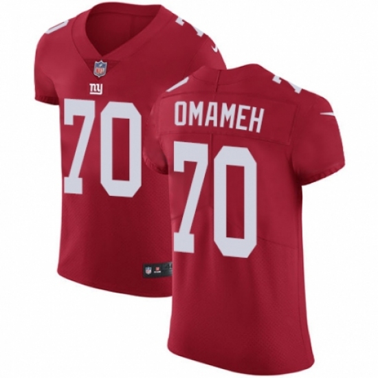 Men's Nike New York Giants 70 Patrick Omameh Red Alternate Vapor Untouchable Elite Player NFL Jersey