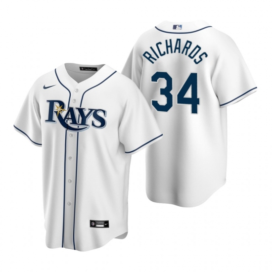 Men's Nike Tampa Bay Rays 34 Trevor Richards White Home Stitched Baseball Jersey