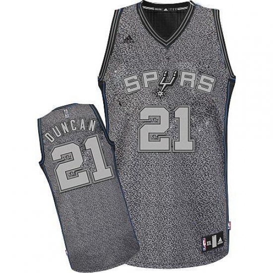 Men's Adidas San Antonio Spurs 21 Tim Duncan Swingman Grey Static Fashion NBA Jersey