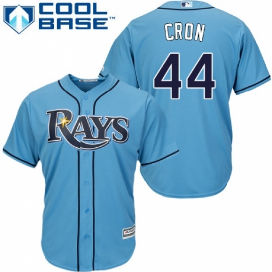 Youth Majestic Tampa Bay Rays 44 C. J. Cron Authentic Light Blue Alternate 2 Cool Base MLB Jersey