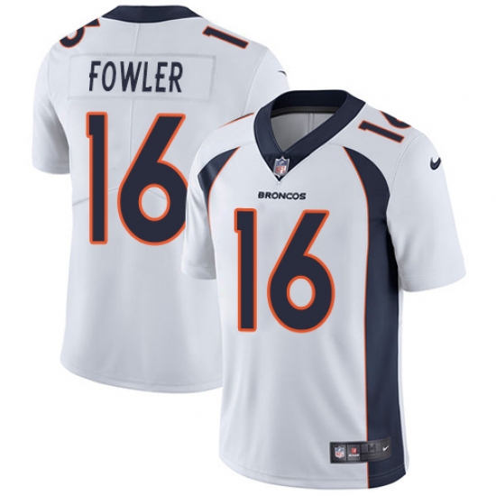 Men's Nike Denver Broncos 16 Bennie Fowler White Vapor Untouchable Limited Player NFL Jersey