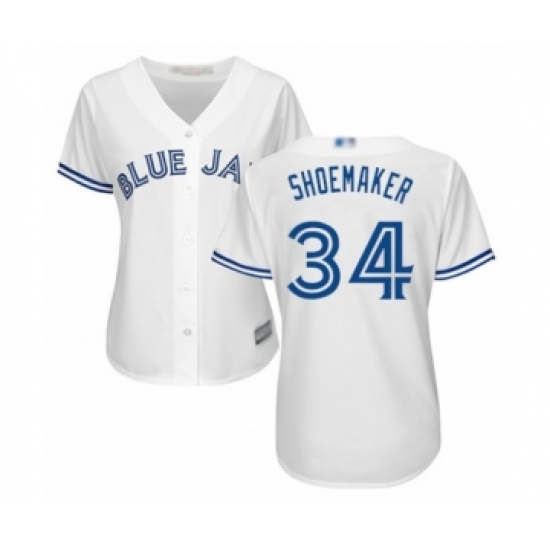 Women's Toronto Blue Jays 34 Matt Shoemaker Authentic White Home Baseball Player Jersey