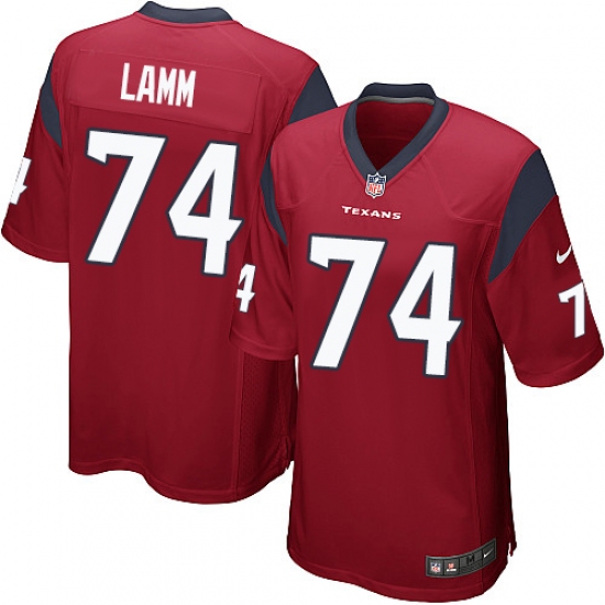 Men's Nike Houston Texans 74 Kendall Lamm Game Red Alternate NFL Jersey