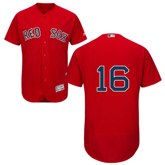 Men's Majestic Boston Red Sox 16 Andrew Benintendi Red Flexbase Authentic Collection MLB Jersey