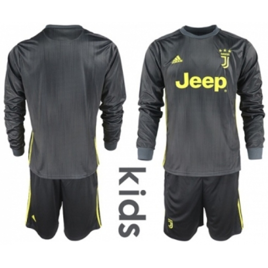 Juventus Blank Third Long Sleeves Kid Soccer Club Jersey