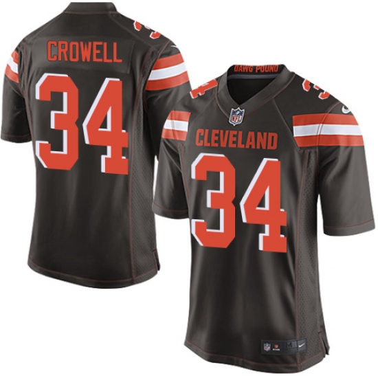 Men's Nike Cleveland Browns 34 Isaiah Crowell Game Brown Team Color NFL Jersey