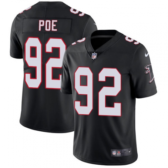 Men's Nike Atlanta Falcons 92 Dontari Poe Black Alternate Vapor Untouchable Limited Player NFL Jersey