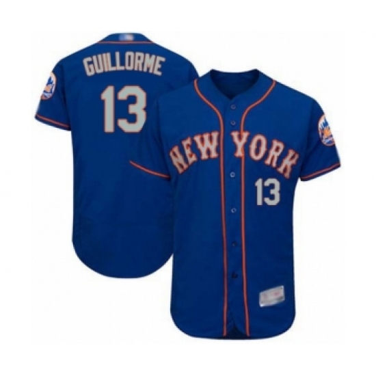 Men's New York Mets 13 Luis Guillorme Royal Gray Alternate Flex Base Authentic Collection Baseball Player Jersey