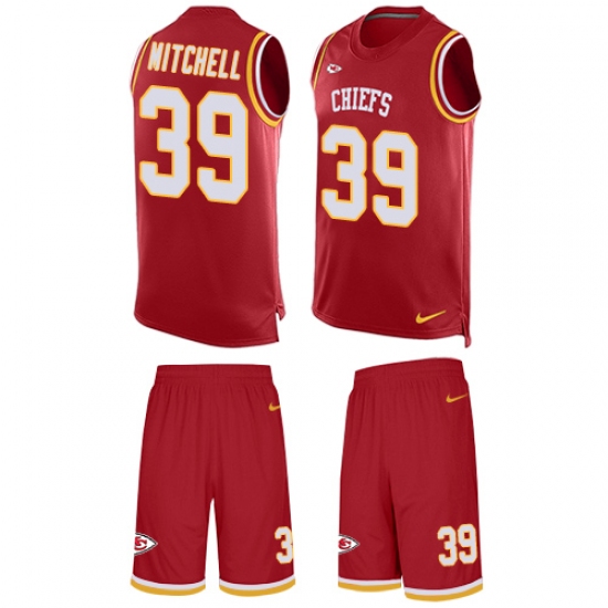 Men's Nike Kansas City Chiefs 39 Terrance Mitchell Limited Red Tank Top Suit NFL Jersey