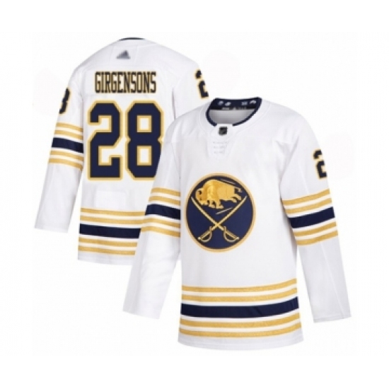 Youth Buffalo Sabres 28 Zemgus Girgensons Authentic White 50th Season Hockey Jersey