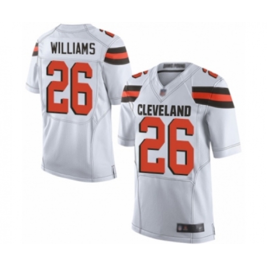 Men's Cleveland Browns 26 Greedy Williams Elite White Football Jersey