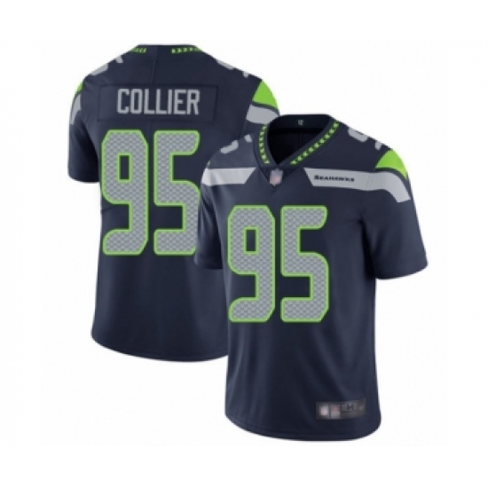 Youth Seattle Seahawks 95 L.J. Collier Navy Blue Team Color Vapor Untouchable Limited Player Football Jersey