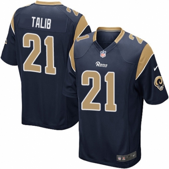 Men's Nike Los Angeles Rams 21 Aqib Talib Game Navy Blue Team Color NFL Jersey