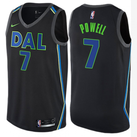 Men's Nike Dallas Mavericks 7 Dwight Powell Swingman Black NBA Jersey - City Edition