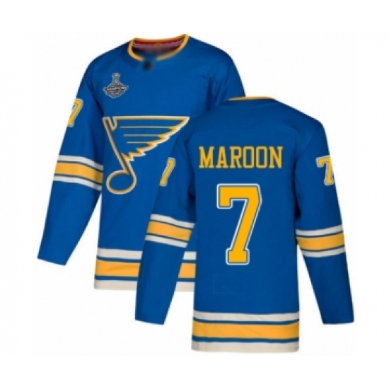 Youth St. Louis Blues 7 Patrick Maroon Authentic Navy Blue Alternate 2019 Stanley Cup Champions Hockey Jersey