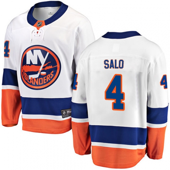 Youth New York Islanders 4 Robin Salo Fanatics Branded White Away Breakaway NHL Jersey