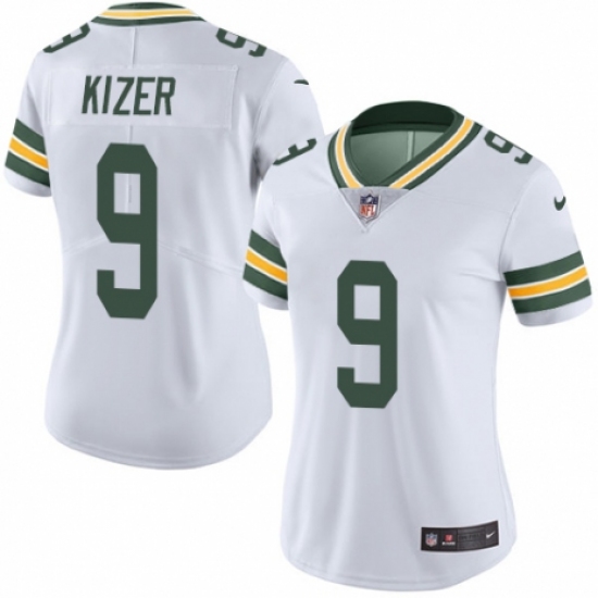 Women's Nike Green Bay Packers 9 DeShone Kizer White Vapor Untouchable Limited Player NFL Jersey