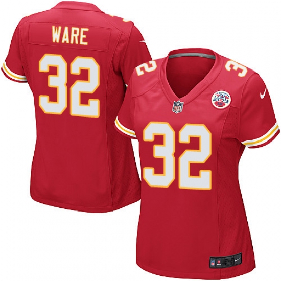 Women's Nike Kansas City Chiefs 32 Spencer Ware Game Red Team Color NFL Jersey