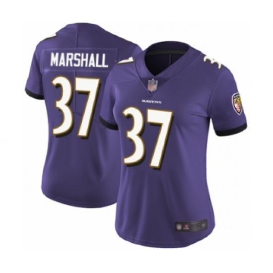 Women's Baltimore Ravens 37 Iman Marshall Purple Team Color Vapor Untouchable Limited Player Football Jersey