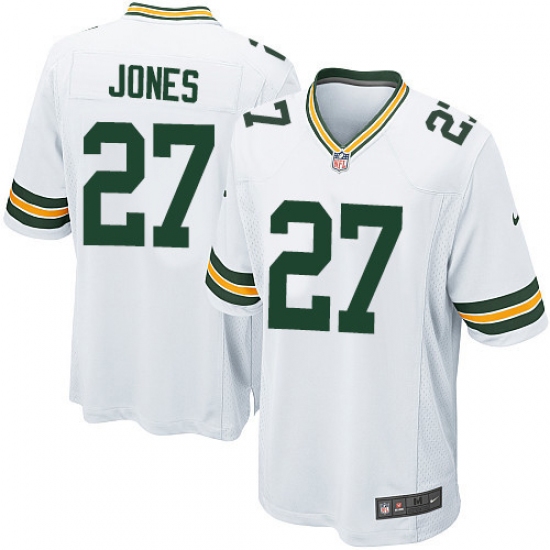 Men's Nike Green Bay Packers 27 Josh Jones Game White NFL Jersey